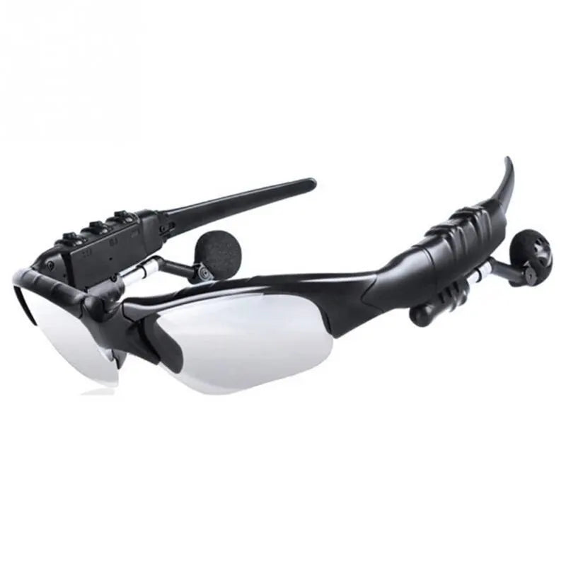 Occhiali con cuffie stereo antirumore, wireless con microfono. Da sole, per guida, ciclismo, sport.