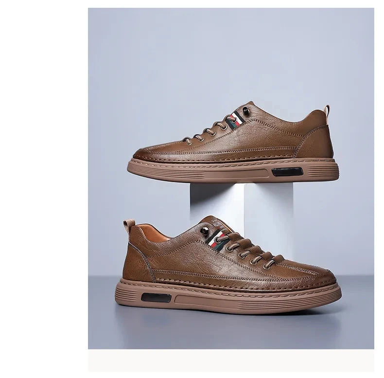 Scarpa primavera/autunno da uomo, in pelle, impermeabile, traspirante, morbida e resistente. Tre colori, dal 39 al 44.