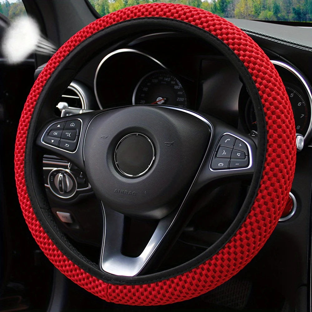 Coprivolante per auto in rete tridimensionale traspirante senza anello interno. Diametro 36-38 cm.