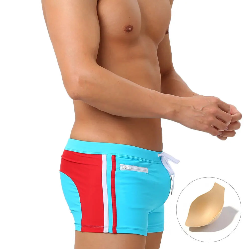 Costume Da Bagno Da Uomo Stile Boxer. Design Moderno e Colori Vivaci.