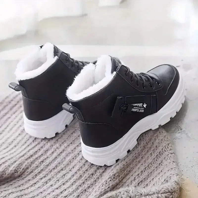 Scarpa sportiva a stivaletto da donna autunno/inverno con suola extra morbida. Casual, traspiranti, foderate in morbido e caldo in peluche.