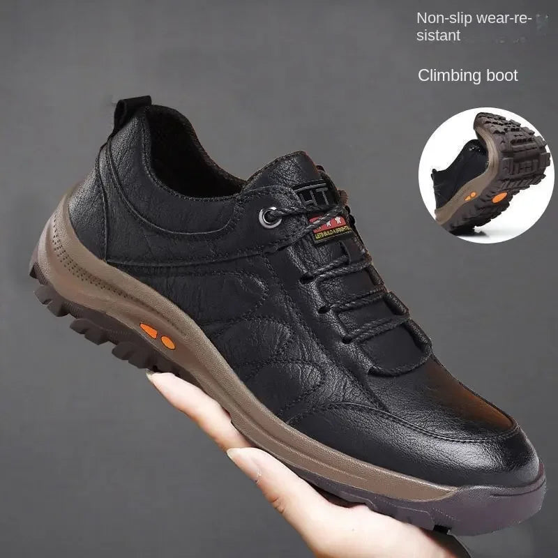 Scarpa da uomo, in pelle poliestere, impermeabile, traspirante, morbida.