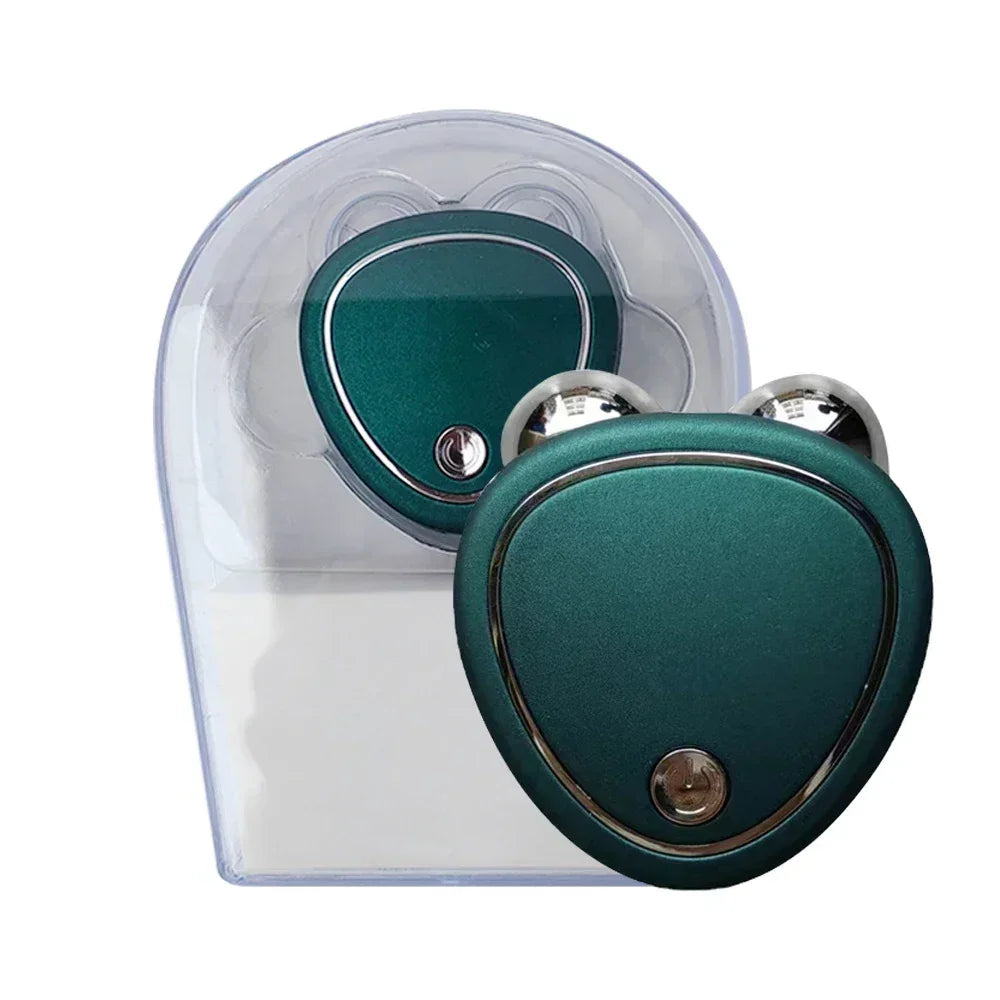 Massaggiatore facciale EMS. Macchina per lifting a microcorrente e rullo. Bellezza, rassodamento, antirughe e ringiovanimento della pelle del viso,