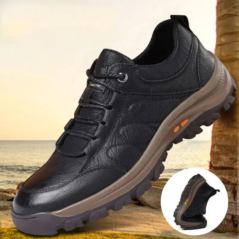 Scarpa da uomo, in pelle poliestere, impermeabile, traspirante, morbida.