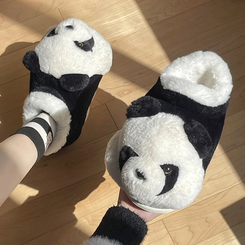 Pantofola donna/uomo invernale. Simpatiche pantofole a forma di panda, morbide, calde, antiscivolo.