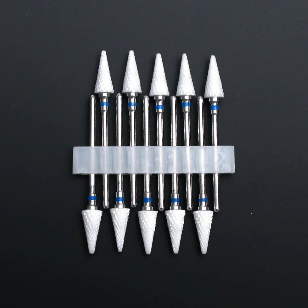 Punte per unghie in pietra di ceramica, Set 10 frese per trapano “nail art”. Essenziali per manicure/pedicure, cura delle unghie.