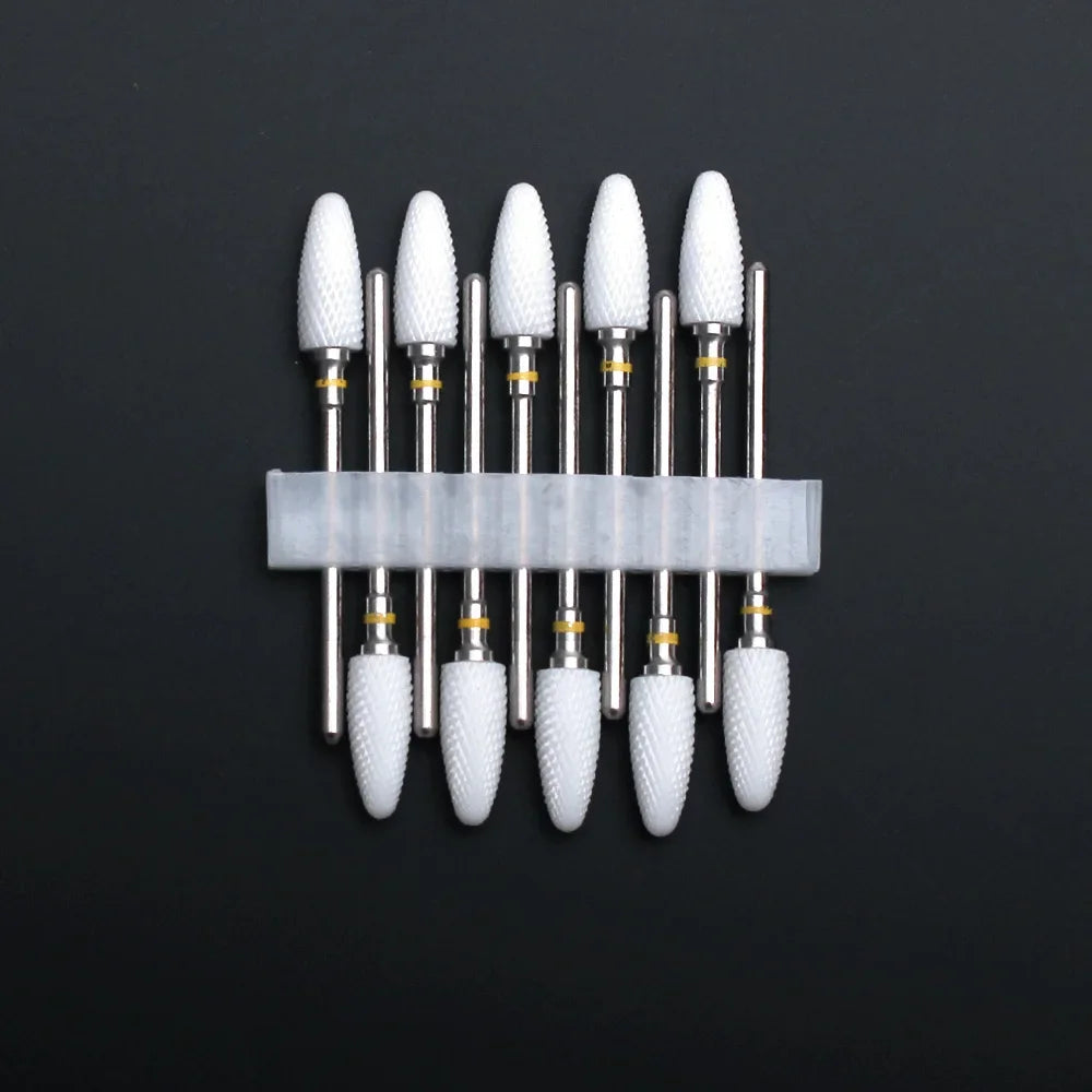 Punte per unghie in pietra di ceramica, Set 10 frese per trapano “nail art”. Essenziali per manicure/pedicure, cura delle unghie.