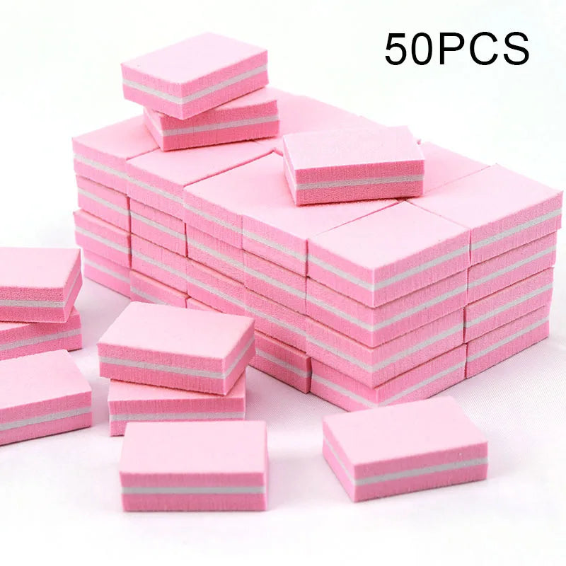 Carta vetrata per Manicure, grana 100/180. Set da 10-25 o 50 pezzi Mini buffer per nail art professionale.