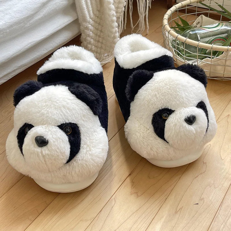 Pantofola donna/uomo invernale. Simpatiche pantofole a forma di panda, morbide, calde, antiscivolo.