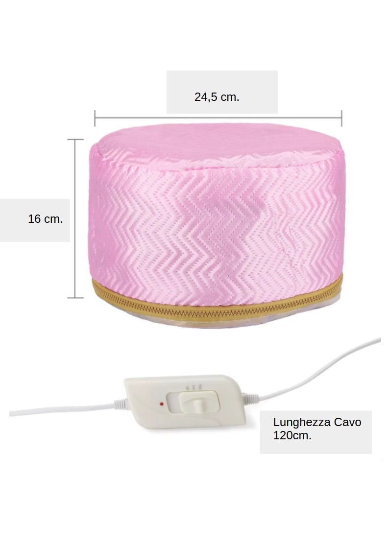 Cappello/cuffia asciugacapelli elettrico. Vaporizzatore per cura e riparazione capelli.