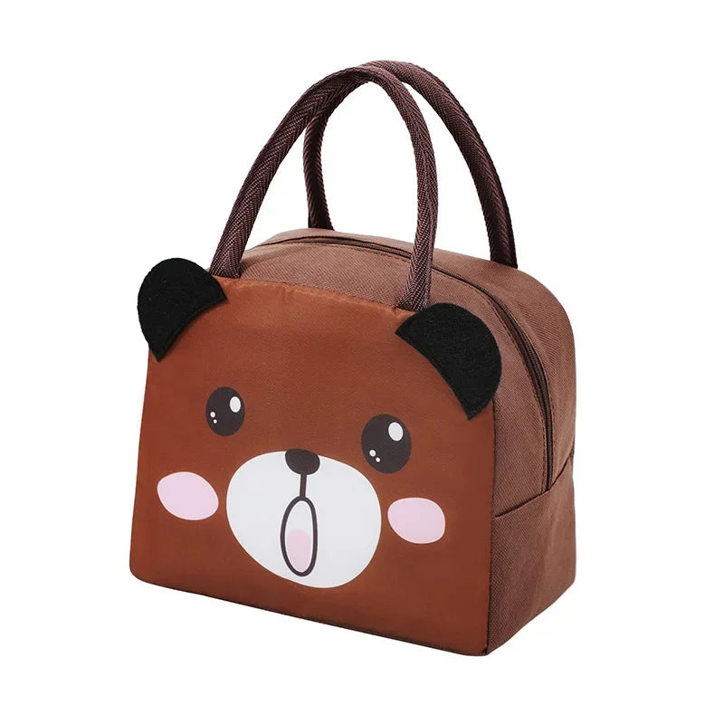 Borsa termica isolante porta vivande per bambini con immagini simpatici animali. Figure e colori a scelta.
