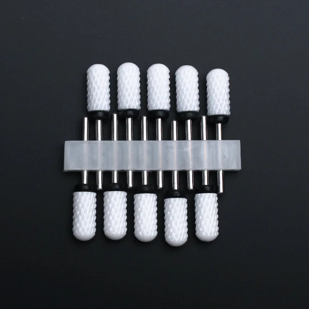 Punte per unghie in pietra di ceramica, Set 10 frese per trapano “nail art”. Essenziali per manicure/pedicure, cura delle unghie.