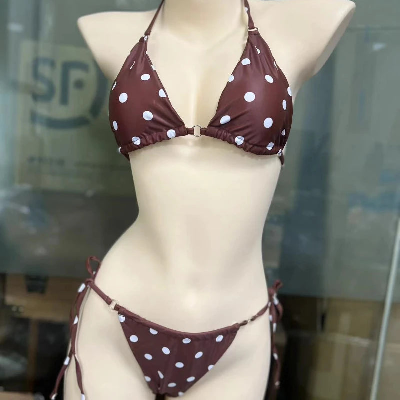 Costume da bagno stile "perizoma". Set 2 Pezzi, chiusura a lacci regolabile, morbido, di alta qualità, asciugatura rapida, non si restringe.