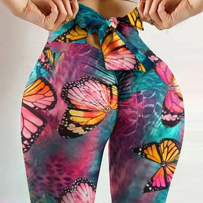 Pantaloni leggins vita alta da donna. Cinque taglie, cinque colori.