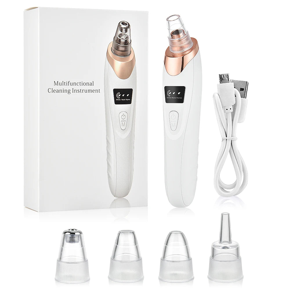 Aspiratore di Punti Neri Professionale con Tecnologia EMS – 5 Testine Intercambiabili – Pulizia Profonda del Viso – Per Tutti i Tipi di Pelle.