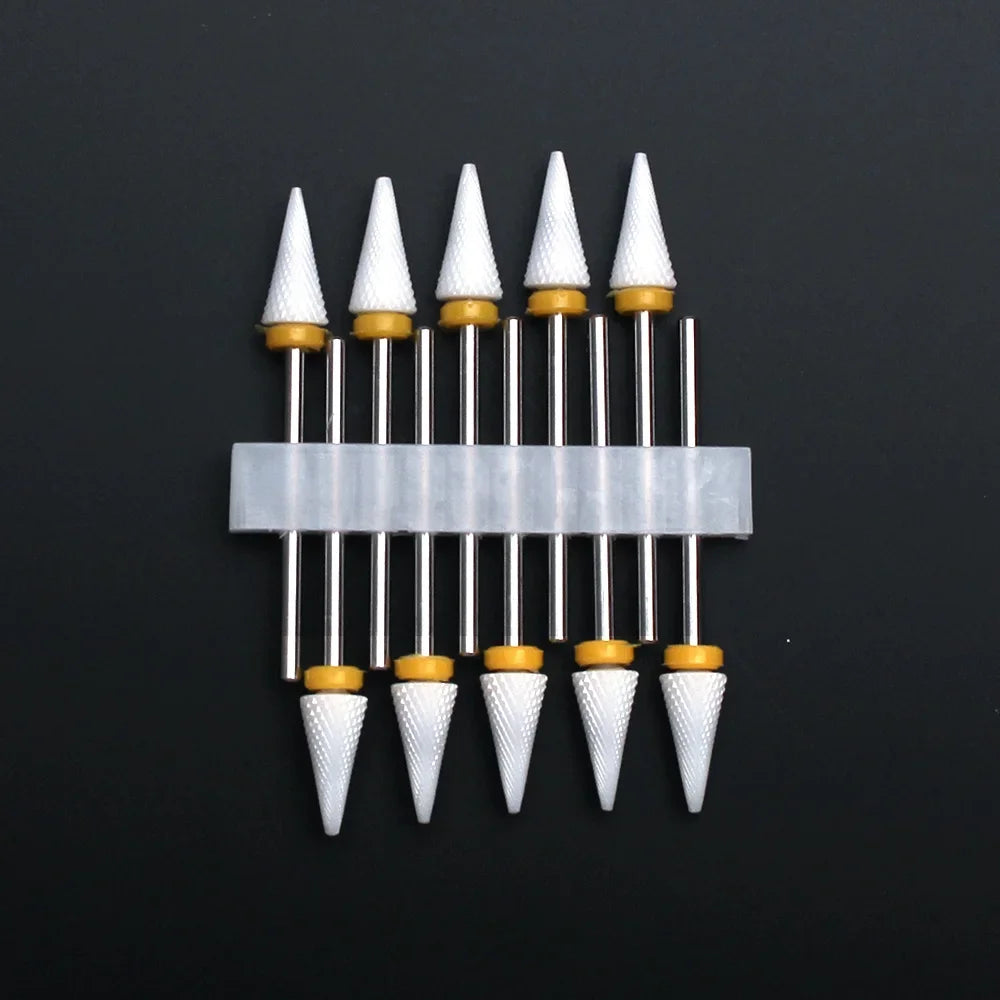 Punte per unghie in pietra di ceramica, Set 10 frese per trapano “nail art”. Essenziali per manicure/pedicure, cura delle unghie.