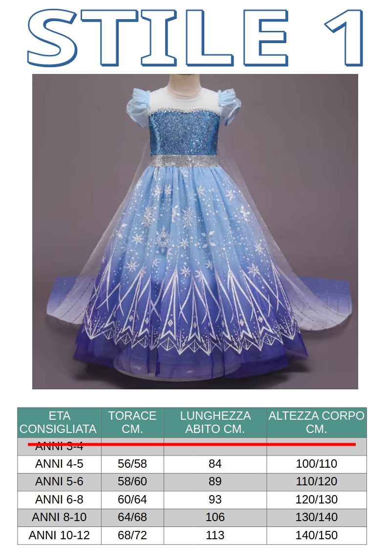 Abito principessa per carnevale, cosplay, feste. Modello a scelta.
