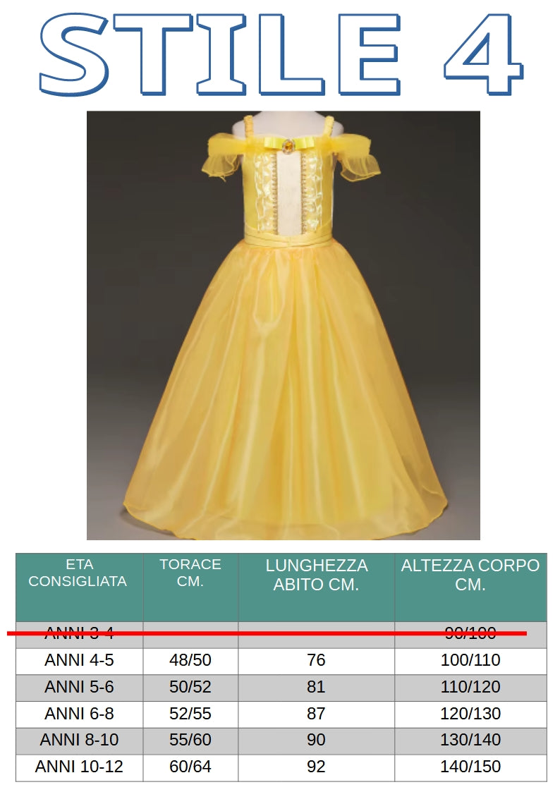 Abito principessa per carnevale, cosplay, feste. Modello a scelta.