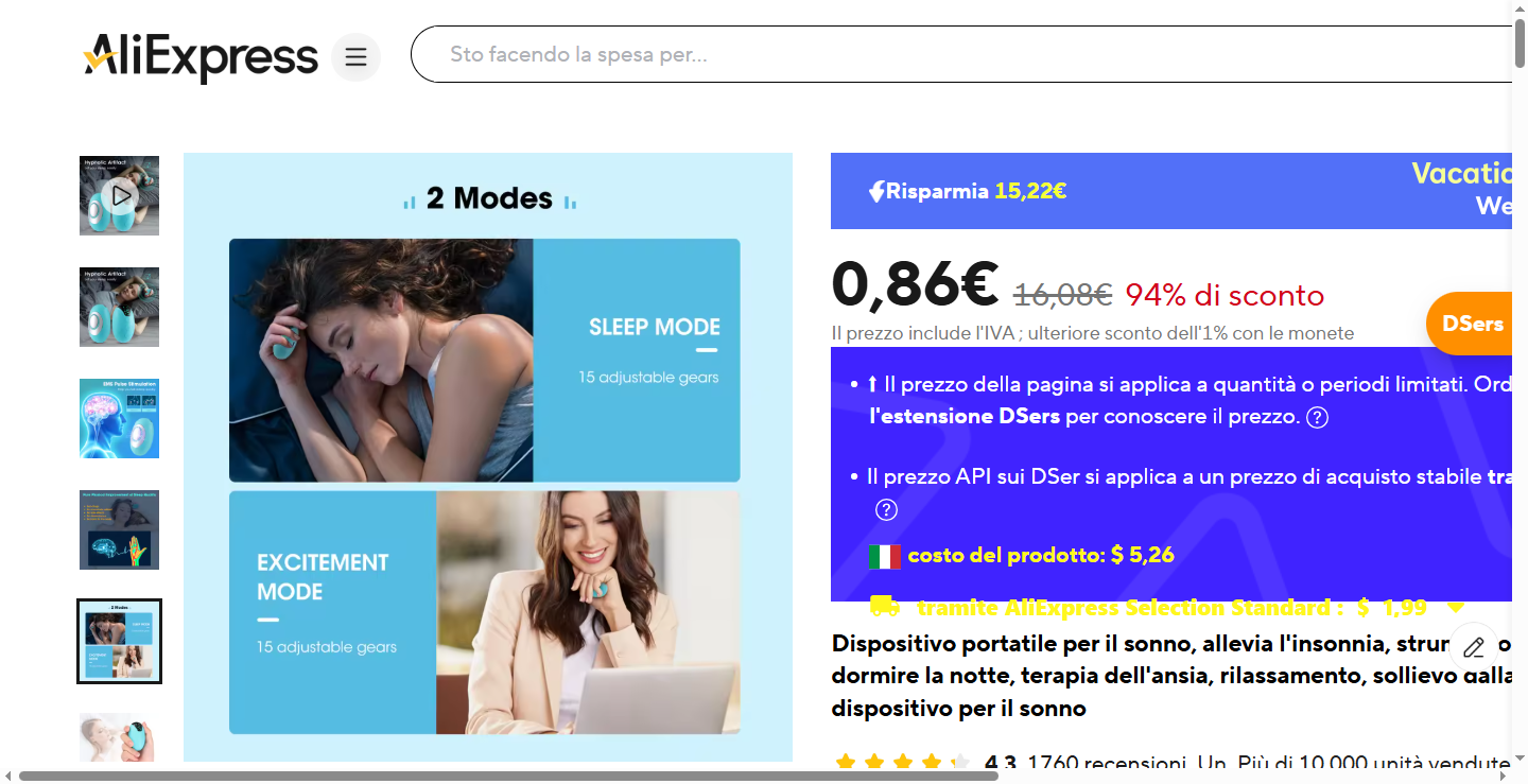 Dispositivo EMS per il Sonno – Rilassamento e Addormentamento Rapido Senza Farmaci.