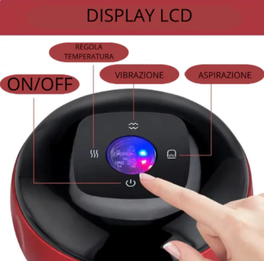 Massaggiatore 3 in 1 Venture – Coppettazione, Gua Sha e Massaggio con Riscaldamento | 12 Livelli di Aspirazione | USB Ricaricabile. Bruciatore di grasso, anticellulite.
