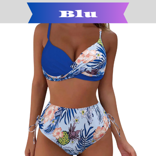Tropical Print Bikinis For Women Push Up Large Size Split Bikini Small Fresh Printed Hard Pack Swimsuit парео женские пляжные