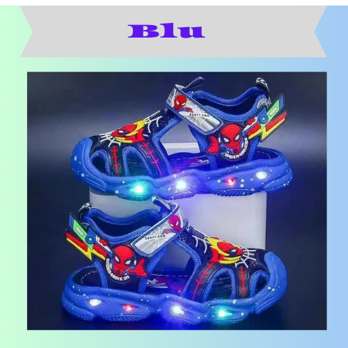 Baby Boys Summer Sandals LED Light Shoes Spider Man Children Closed Toe Orthopedic Toddler Kids Girls Slippers Sport Beach Shoes