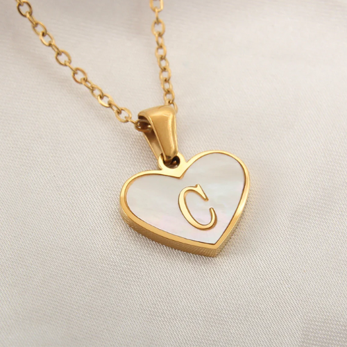via AliExpress Selection Standard: $ 1.99 MHS.SUN Stainless Steel Heart 26 Alphabet Pendant Necklace for Women Girls A-Z Initial Gold Plated Letter Choker Jewelry Gifts