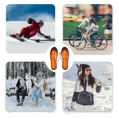 1-10Pair USB Heated Shoe Insoles Electric Foot Warming Pad Feet Warmer Sock Pad Mat Winter Outdoor Sports Heating Insole Warm