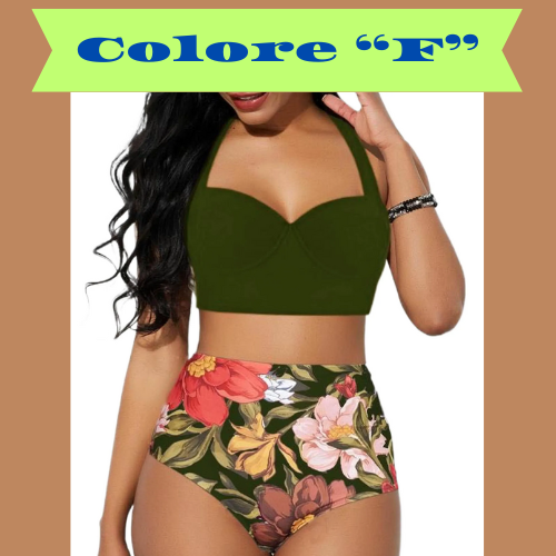 Women Push Up Bikini Set Summer Sexy Slim Flower Print Female High Waist Swimming Suits