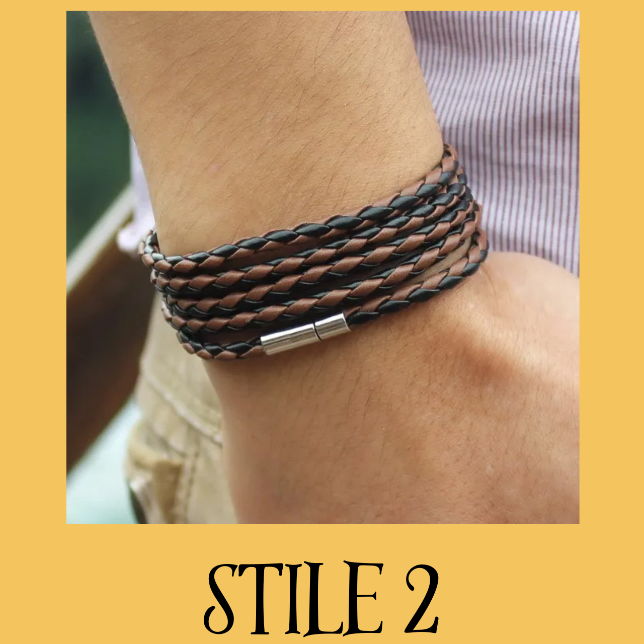 Bracciale lunghezza 90 cm. 5 giri polso, colori assortiti per polsi da 17 a 20 cm.