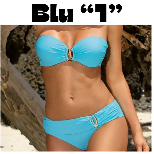Costume Da Bagno “Push-up” da Donna. Set 2 Pezzi tinta unita con cinturino regolabile.