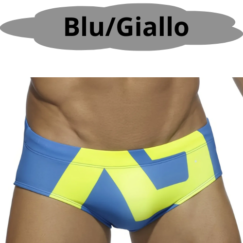 Men's patterned drawstring triangle underwear, men's swimwear, summer beach swimming shorts