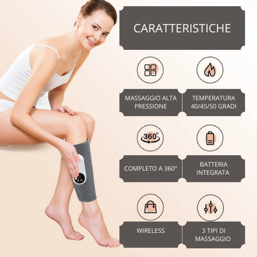 Electric Calf Massager with Heating Kneading Air Pressure Leg Massager Blood Circulation Leg Air Compression Massager Wireless