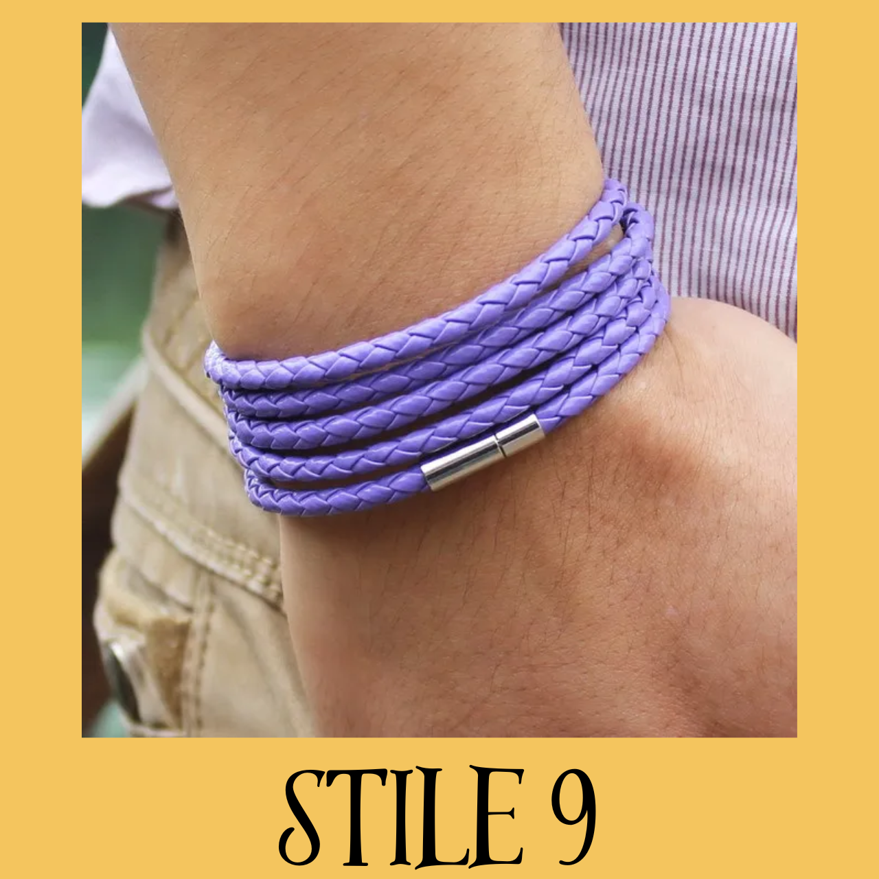 Bracciale lunghezza 90 cm. 5 giri polso, colori assortiti per polsi da 17 a 20 cm.