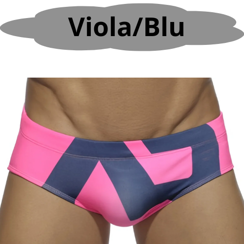 Men's patterned drawstring triangle underwear, men's swimwear, summer beach swimming shorts