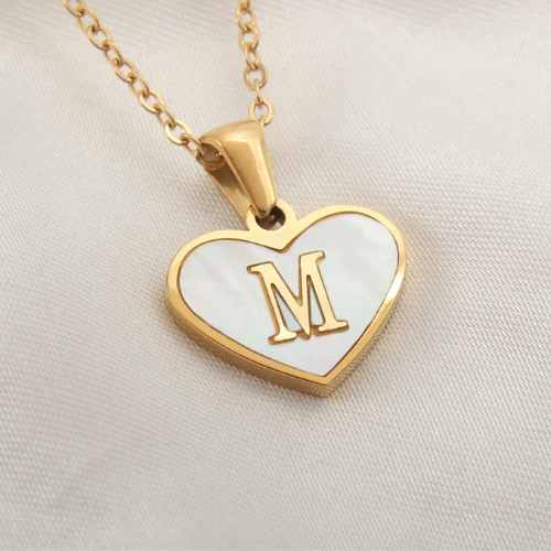 via AliExpress Selection Standard: $ 1.99 MHS.SUN Stainless Steel Heart 26 Alphabet Pendant Necklace for Women Girls A-Z Initial Gold Plated Letter Choker Jewelry Gifts