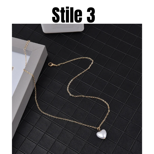 SUMENG 2024 New Fashion Kpop Pearl Choker Necklace Cute Double Layer Chain Pendant For Women Jewelry Girl Gift