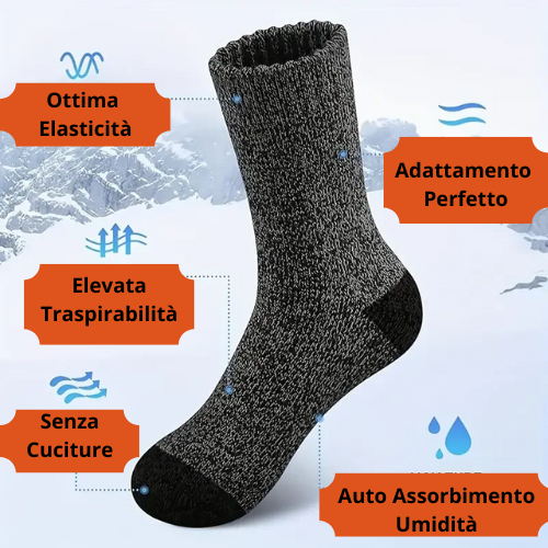 5 Pairs Merino Wool Socks For Men, Super Thick Hiking Socks Thermal Socks For Cold Weather