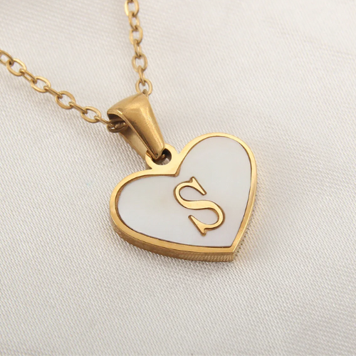 via AliExpress Selection Standard: $ 1.99 MHS.SUN Stainless Steel Heart 26 Alphabet Pendant Necklace for Women Girls A-Z Initial Gold Plated Letter Choker Jewelry Gifts