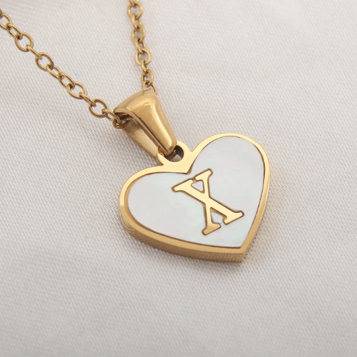via AliExpress Selection Standard: $ 1.99 MHS.SUN Stainless Steel Heart 26 Alphabet Pendant Necklace for Women Girls A-Z Initial Gold Plated Letter Choker Jewelry Gifts