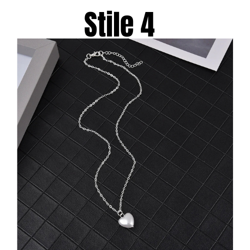 SUMENG 2024 New Fashion Kpop Pearl Choker Necklace Cute Double Layer Chain Pendant For Women Jewelry Girl Gift
