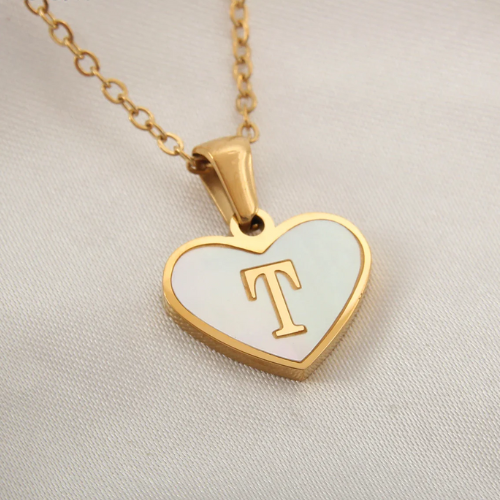 via AliExpress Selection Standard: $ 1.99 MHS.SUN Stainless Steel Heart 26 Alphabet Pendant Necklace for Women Girls A-Z Initial Gold Plated Letter Choker Jewelry Gifts