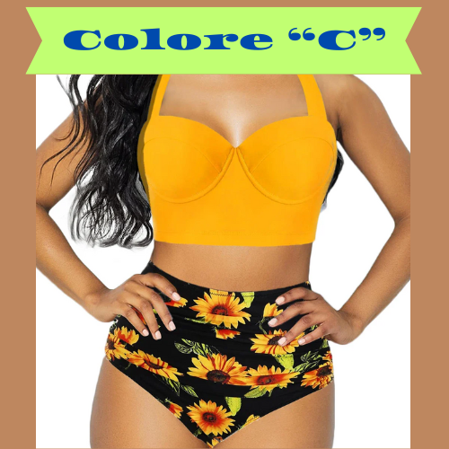 Women Push Up Bikini Set Summer Sexy Slim Flower Print Female High Waist Swimming Suits