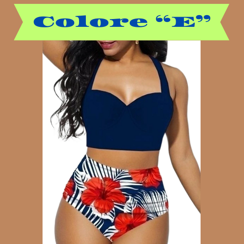 Women Push Up Bikini Set Summer Sexy Slim Flower Print Female High Waist Swimming Suits
