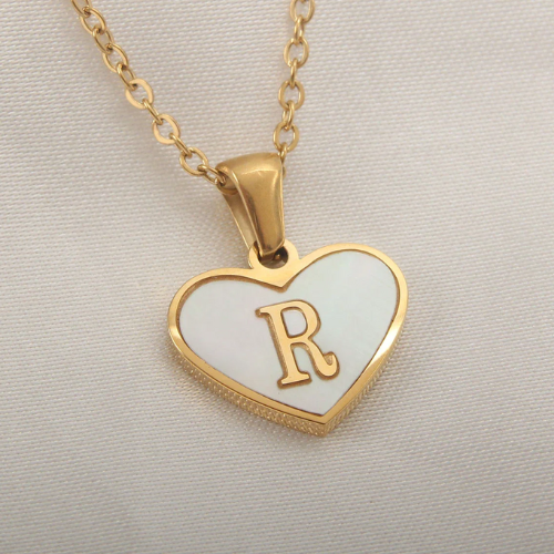 via AliExpress Selection Standard: $ 1.99 MHS.SUN Stainless Steel Heart 26 Alphabet Pendant Necklace for Women Girls A-Z Initial Gold Plated Letter Choker Jewelry Gifts