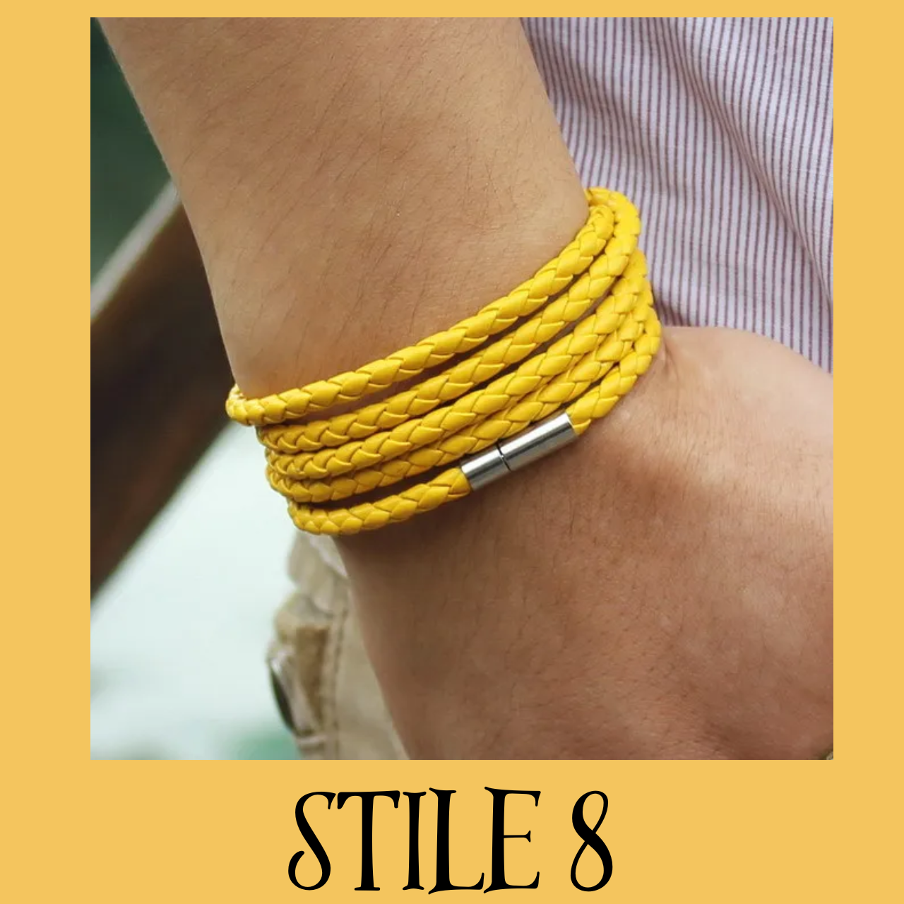 Bracciale lunghezza 90 cm. 5 giri polso, colori assortiti per polsi da 17 a 20 cm.
