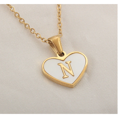 via AliExpress Selection Standard: $ 1.99 MHS.SUN Stainless Steel Heart 26 Alphabet Pendant Necklace for Women Girls A-Z Initial Gold Plated Letter Choker Jewelry Gifts