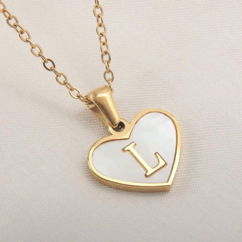 via AliExpress Selection Standard: $ 1.99 MHS.SUN Stainless Steel Heart 26 Alphabet Pendant Necklace for Women Girls A-Z Initial Gold Plated Letter Choker Jewelry Gifts
