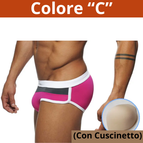 UXH New Man's Brand Swimming Briefs Low Waist Swimwear With Push-up Pad Sexy Shorts Trunks Boxers Summer Men's Swim Beach