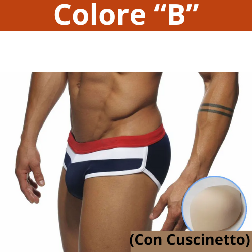 UXH New Man's Brand Swimming Briefs Low Waist Swimwear With Push-up Pad Sexy Shorts Trunks Boxers Summer Men's Swim Beach